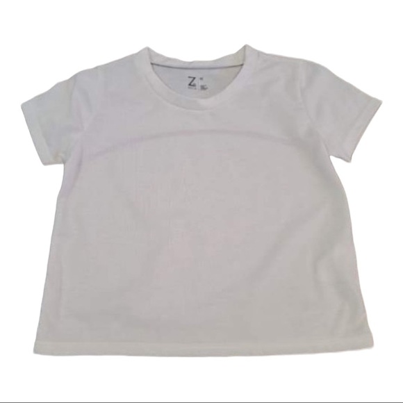 Z By Zella Girls White T-Shirt With Purple stitching on the back Size M - Picture 1 of 4